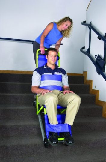 Evacu-Trac in use on stairs