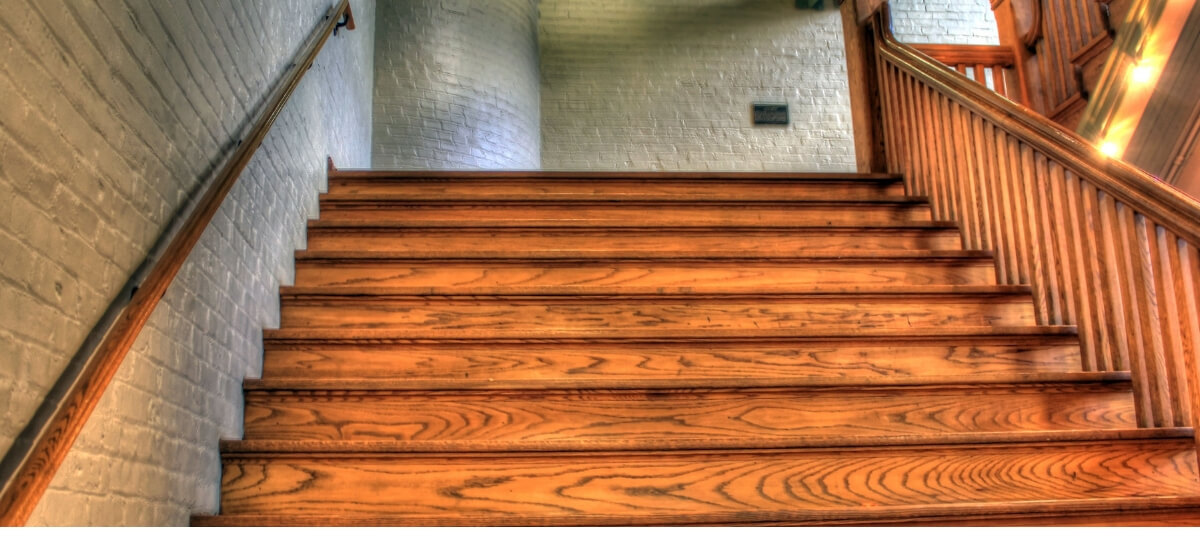 Timber staircase - looking up