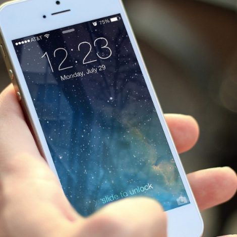 iPhone held by hand